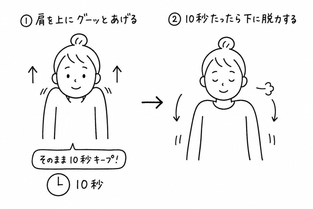 不安や緊張を感じた時の肩のストレッチ